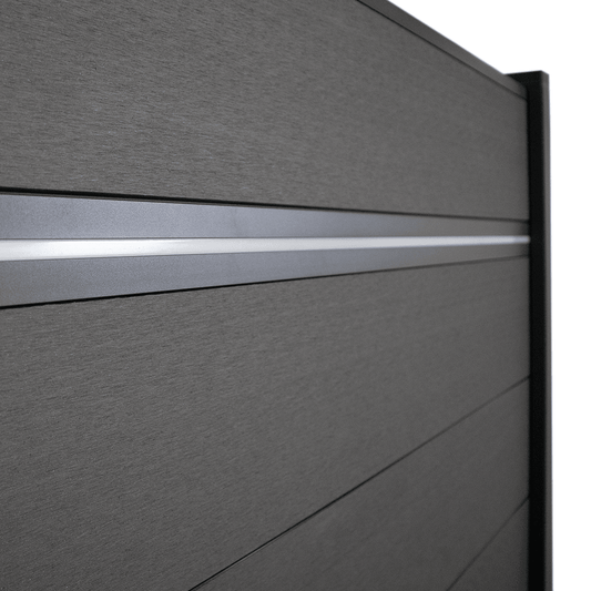 WPC Sichtschutzzaun KAPLAN - LED Leiste