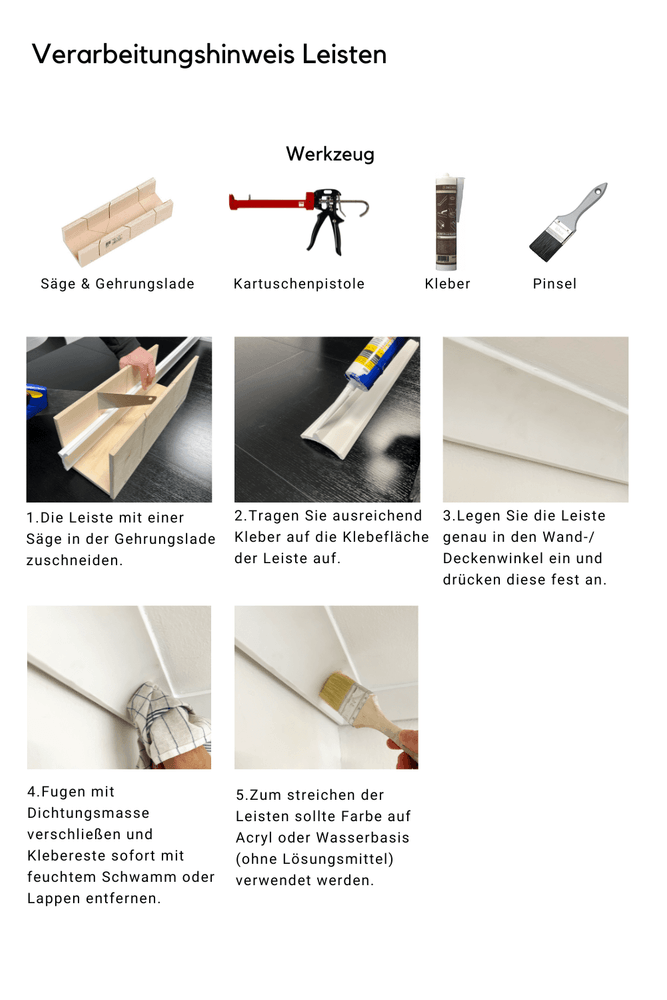 LED Stuckleiste, Sockelleiste, Deckenleiste - Indirekte Beleuchtung, m –  BaukastenStore